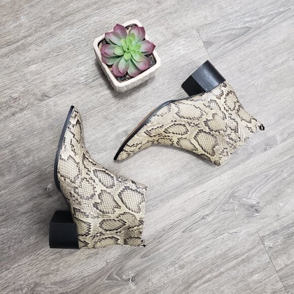 en Thread Leather Snakeskin Print Ankle Boots 9.5 - Picture 2 of 9